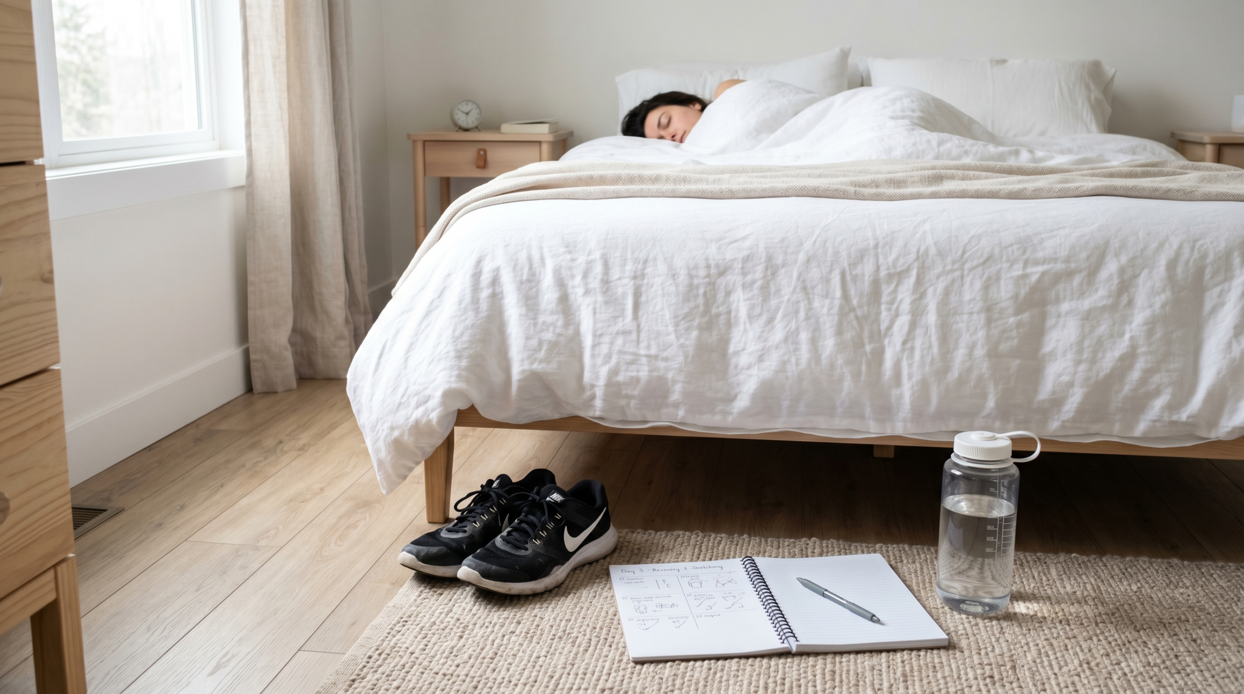 Beginner bodybuilding workout plan recovery with sleep hydration and workout journal