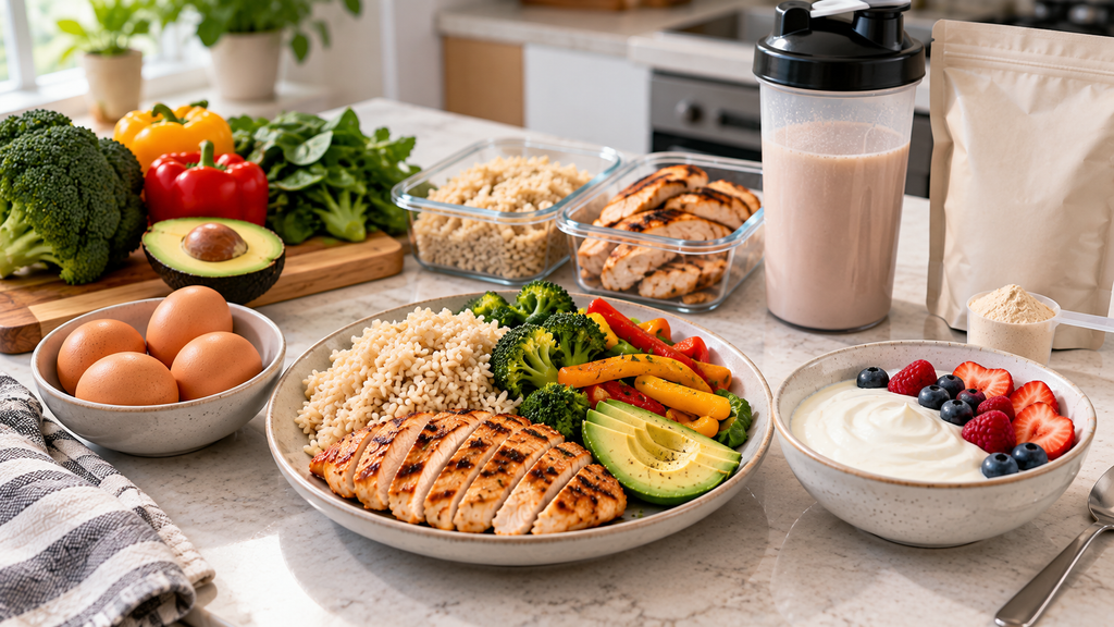 How much protein for beginners can come mainly from whole foods with protein powder used only for convenience