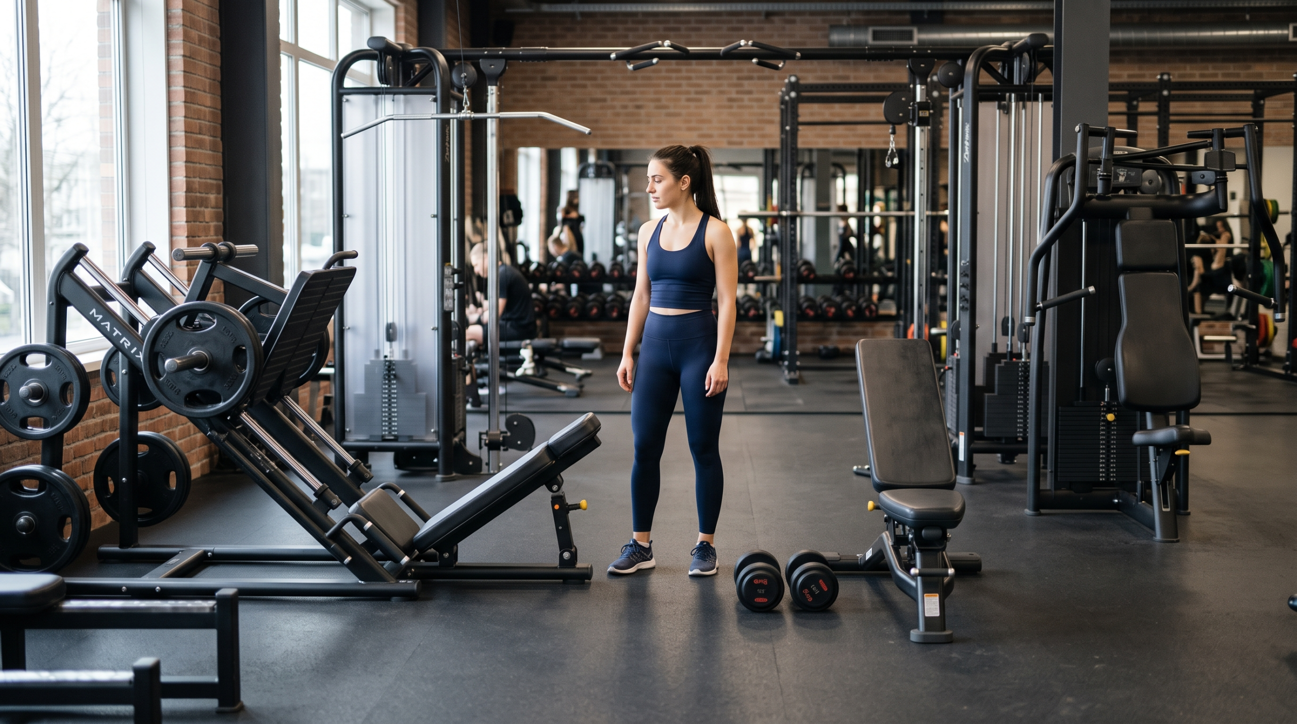 3 day workout schedule for beginners showing machine and free weight exercise substitution options