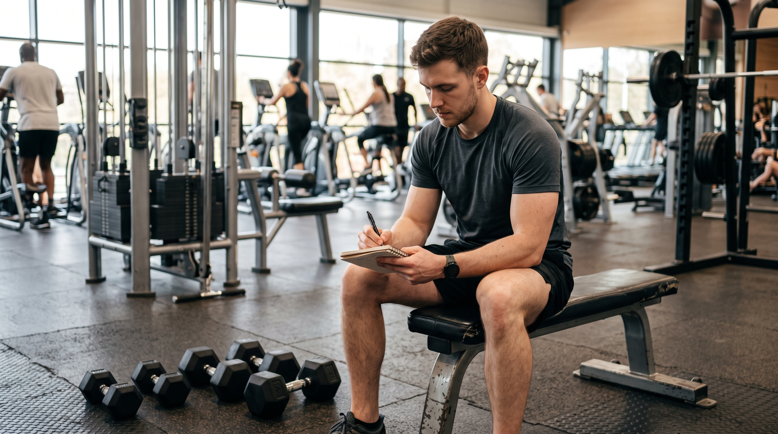3 day workout schedule for beginners with a beginner tracking starting weight reps and RIR