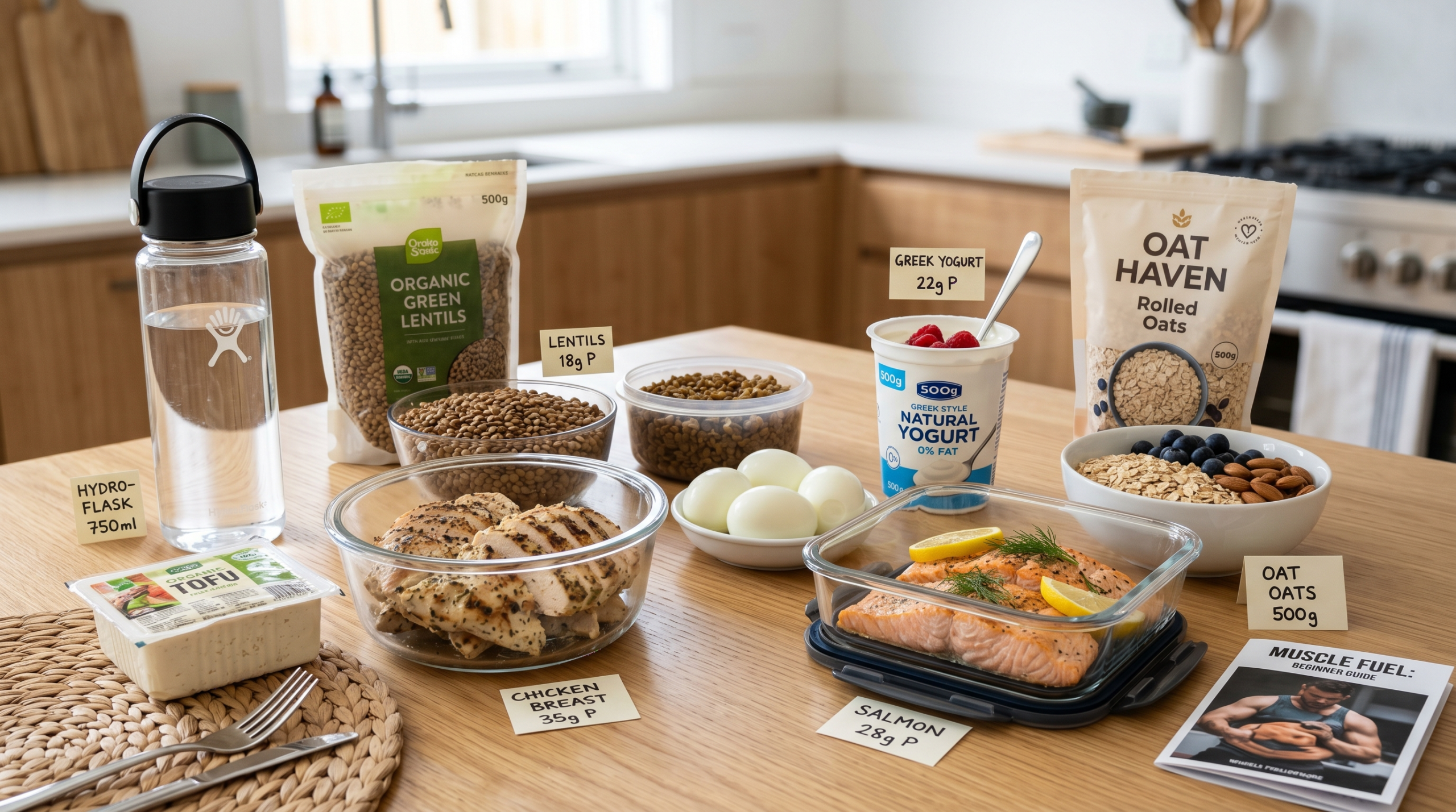 How much protein for beginners meal examples for muscle growth