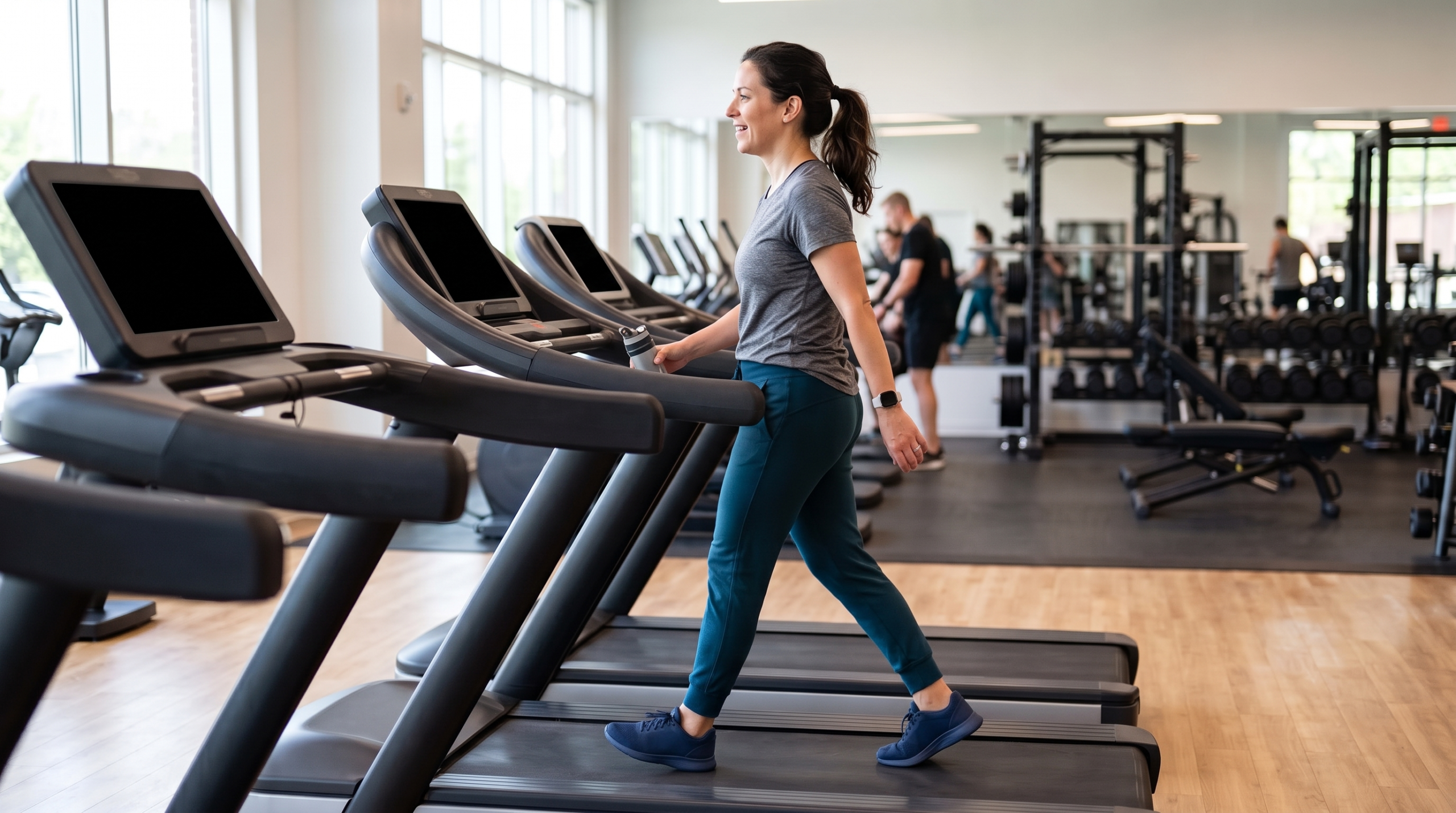 4 Day Workout Routine For Beginners with moderate treadmill cardio placed around upper/lower resistance training.